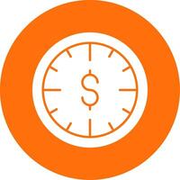 Zeit ist Geld-Glyphen-Kreis-Symbol vektor