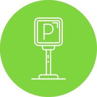 Parkplatz linear Kreis Mehrfarbig Design Symbol vektor