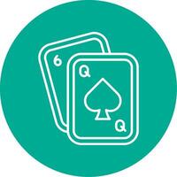 Poker linear Kreis Mehrfarbig Design Symbol vektor