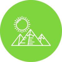 pyramider linjär cirkel Flerfärgad design ikon vektor