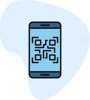 smartphone qr koda vektor ikon