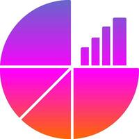 Kreisdiagramm-Glyphenverlaufssymbol vektor