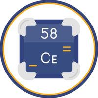 cerium platt cirkel uni ikon vektor