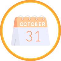 31: a av oktober platt cirkel uni ikon vektor