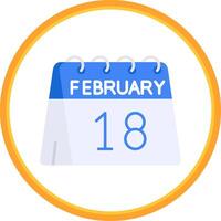 18 .. von Februar eben Kreis uni Symbol vektor