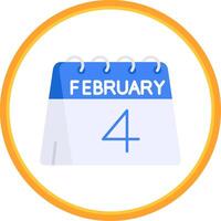 4 .. von Februar eben Kreis uni Symbol vektor