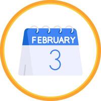 3 .. von Februar eben Kreis uni Symbol vektor