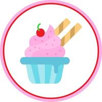 Cupcake eben Kreis uni Symbol vektor