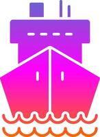 Symbol für den Glyphenverlauf des Frachtschiffs vektor