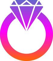 Diamant Ring Glyphe Gradient Symbol vektor