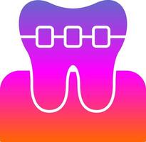 tandställning glyf lutning ikon vektor