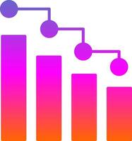 Balkendiagramm-Glyphenverlaufssymbol vektor