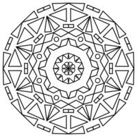 geometrisk mandala stil med svart linje, cirkulär form vektor