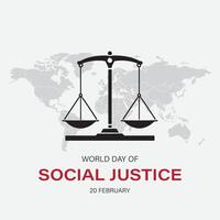 värld dag av social rättvisa vektor social media posta
