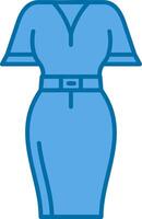 Mini Kleid Blau Linie gefüllt Symbol vektor