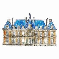 die Architektur Paris Frankreich Aquarell Hand gezeichnet Illustration isoliert auf Weiß Hintergrund vektor