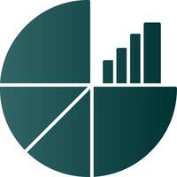 Kreisdiagramm-Glyphenverlaufssymbol vektor