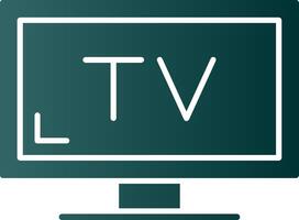 Farbverlaufssymbol für TV-Glyphe vektor