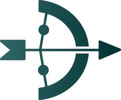 Symbol für Bogenschießen-Glyphenverlauf vektor