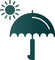Regenschirm-Glyphen-Verlaufssymbol vektor