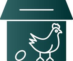kyckling coop glyf lutning ikon vektor