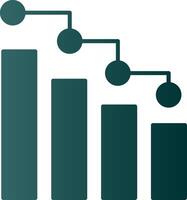 Balkendiagramm-Glyphenverlaufssymbol vektor