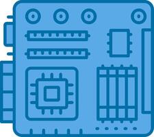 Hauptplatine Blau Linie gefüllt Symbol vektor