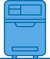 kylskåp blå linje fylld ikon vektor