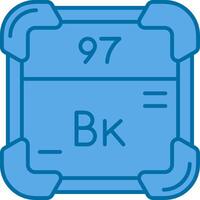 Berkelium Blau Linie gefüllt Symbol vektor