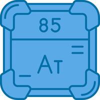 Astatine Blau Linie gefüllt Symbol vektor