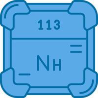 nihonium blå linje fylld ikon vektor