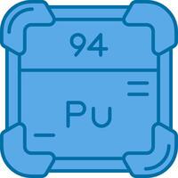 Plutonium Blau Linie gefüllt Symbol vektor
