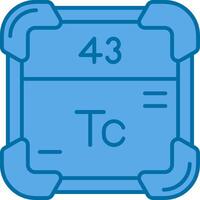 Technetium Blau Linie gefüllt Symbol vektor