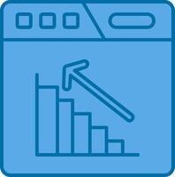 Bar Diagramm Blau Linie gefüllt Symbol vektor