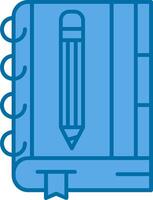 skizzieren Buch Blau Linie gefüllt Symbol vektor