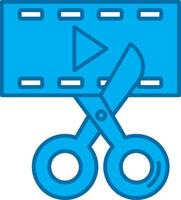 Video Editor Blau Linie gefüllt Symbol vektor