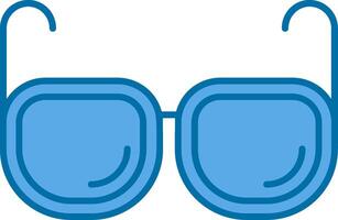 Brille Blau Linie gefüllt Symbol vektor