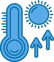 termometer blå linje fylld ikon vektor