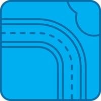 motorväg blå linje fylld ikon vektor