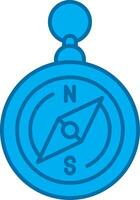 Kompass Blau Linie gefüllt Symbol vektor