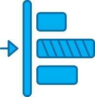 vänster inriktning blå linje fylld ikon vektor