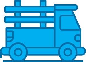 abholen LKW Blau Linie gefüllt Symbol vektor