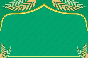 grön islamic enkel bakgrund med blad ornament vektor