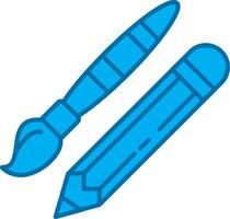 teckning verktyg blå linje fylld ikon vektor