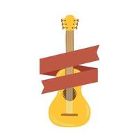gitarr musikinstrument med band ram vektor
