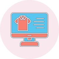 Stoff online Einkaufen Vektor Symbol