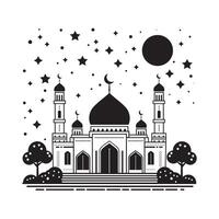 Vektor Moschee Linie Kunst Illustration