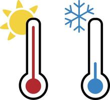 vektor termometrar varm och kall