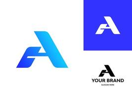 modern brev en abstrakt logotyp mall, färgrik, brev en logotyp för teknologi varumärke identitet symbol mark design vektor