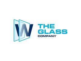 kreativ brev w glas för företag logotyp, brev genom kristall glas Arbetar symbol vektor
